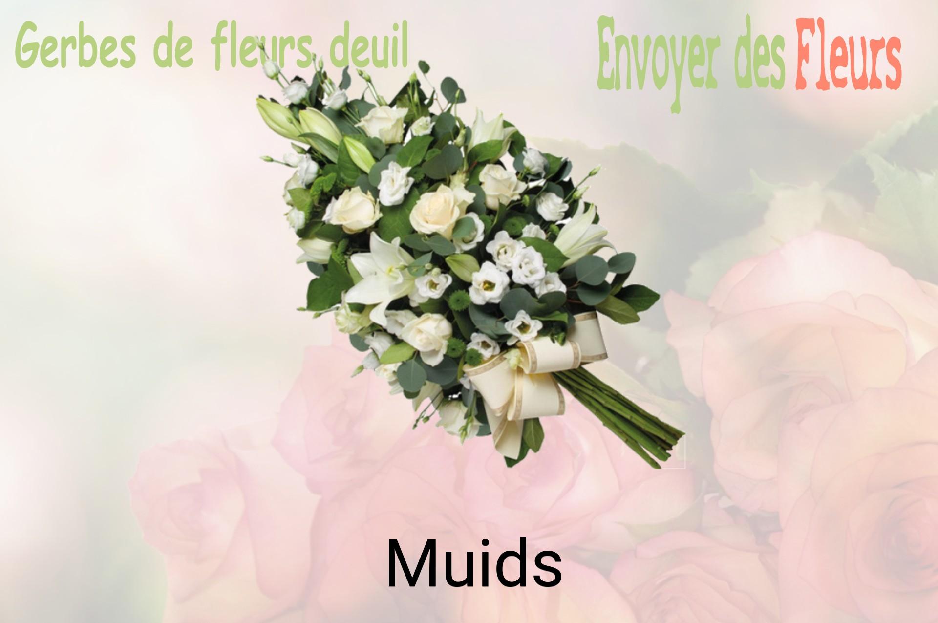 Gerbe de fleurs de deuil livrée à Muids